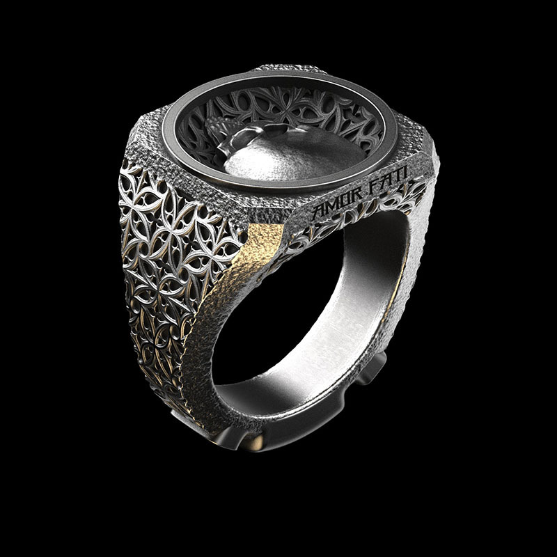 Stoic Signet Skull Ring Sterling Silver | Memento Mori & Amor Fati