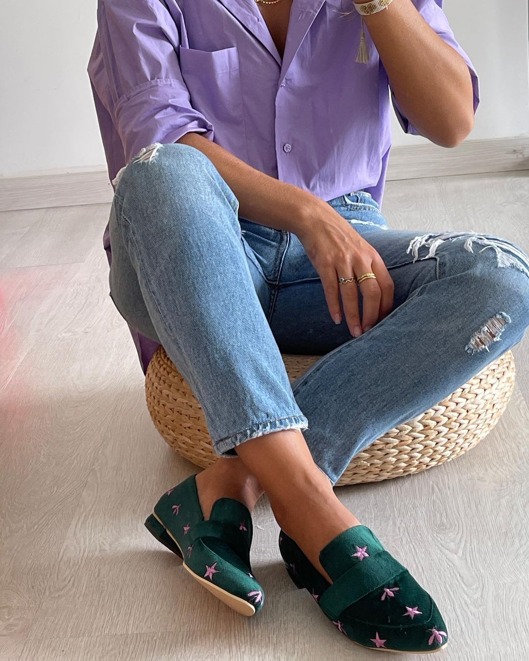 Starry Velvet Loafers