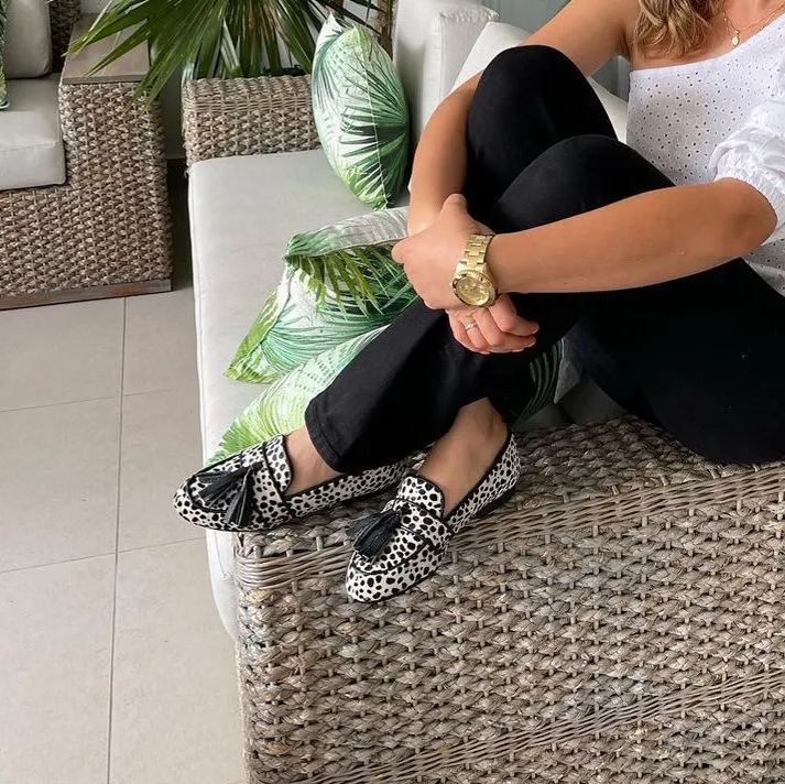 Chic Cheetah Tassel Loafers