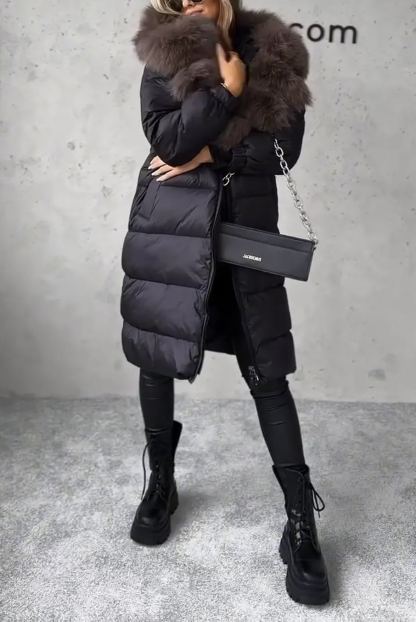 Faux Fur Hooded Puffer Coat
