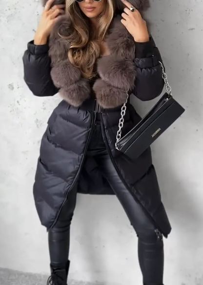 Faux Fur Hooded Puffer Coat