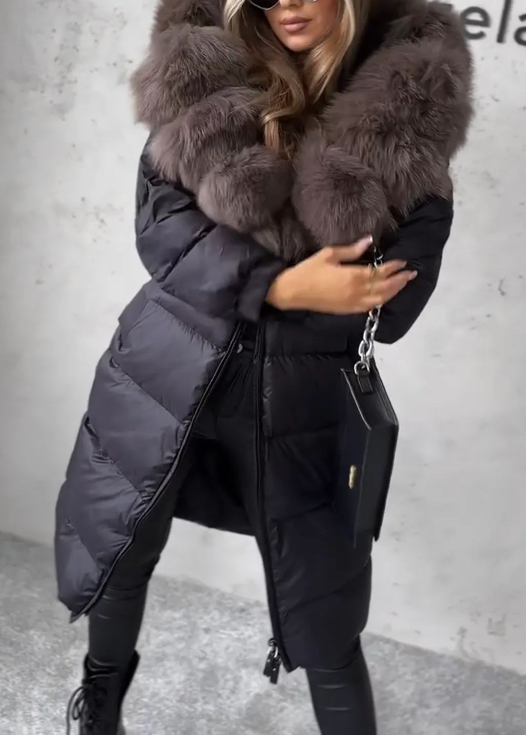 Faux Fur Hooded Puffer Coat