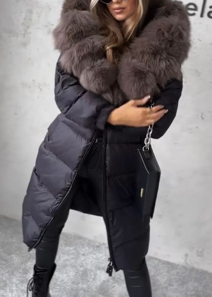Faux Fur Hooded Puffer Coat