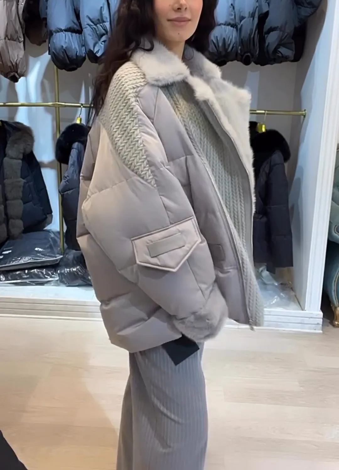 Frosted Luxe Quilted Knit Jacket