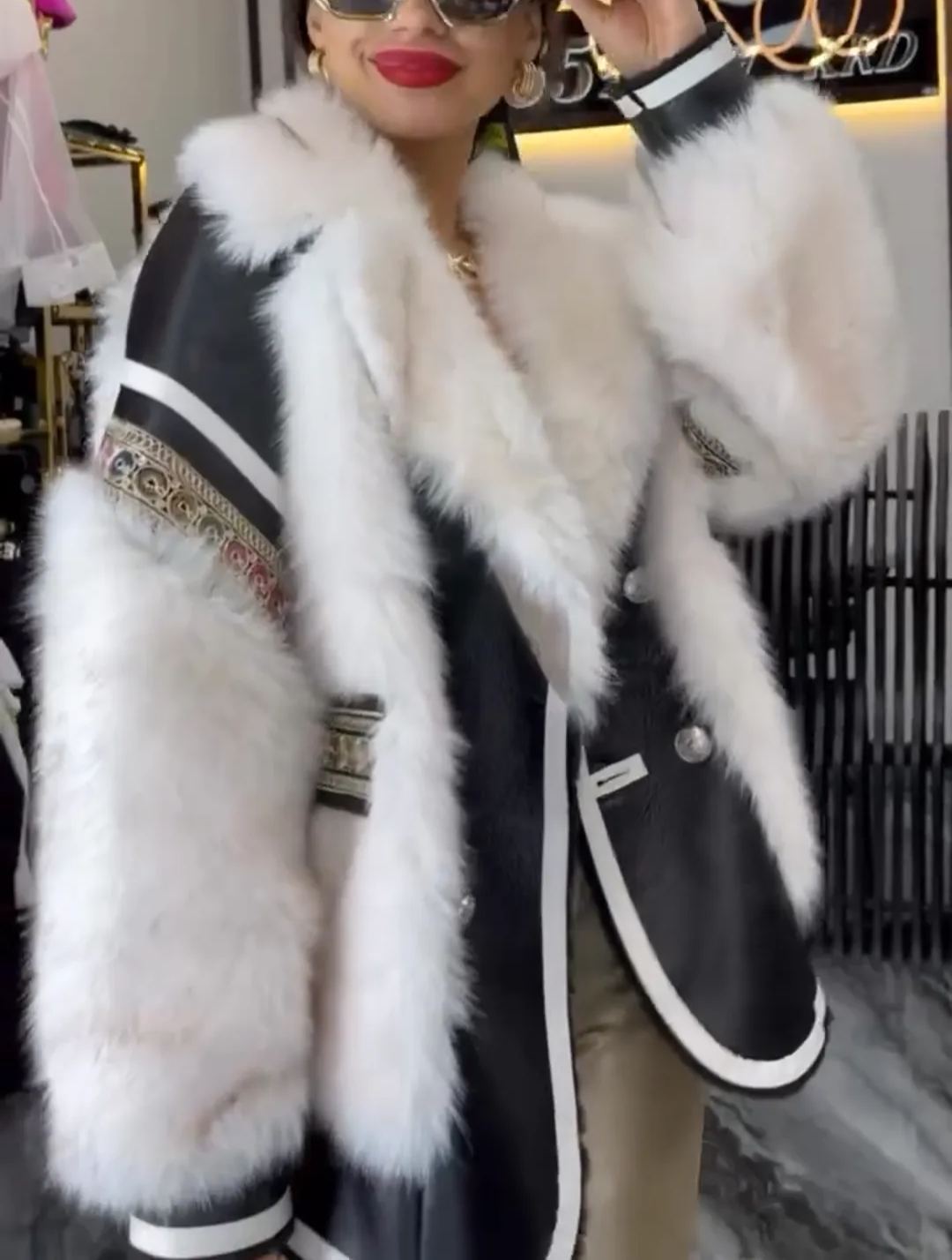 Luxe Boho Fur-Trimmed Leather Jacket