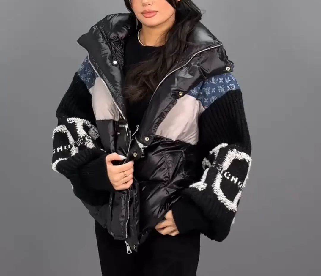 Chic Colorblock Puffer Jacket