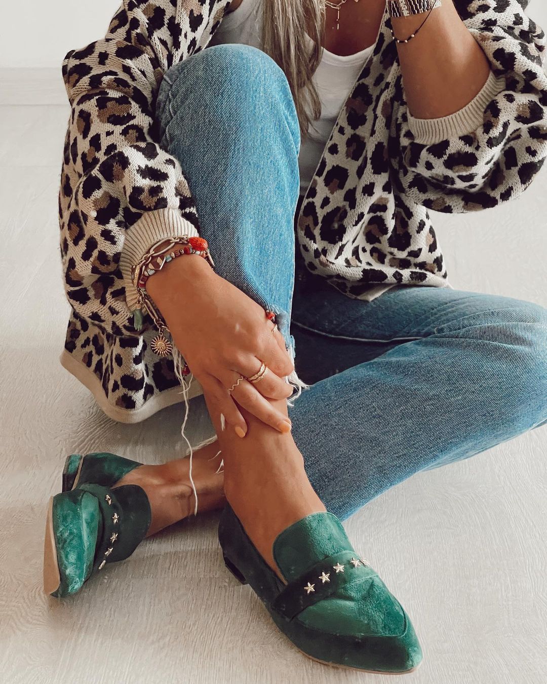 Stellar Green Velvet Loafers