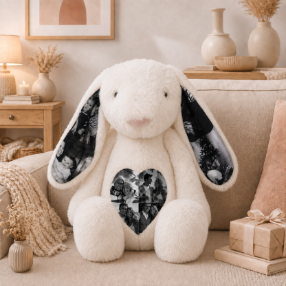 Personalized Photo Bunny Plush – Custom Picture Rabbit Keepsake Gift