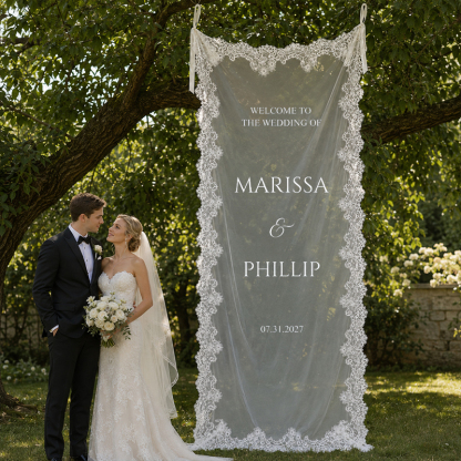 Personalized Lace Wedding Welcome Sign