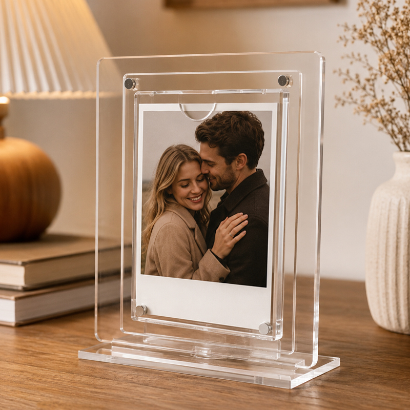 Personalized Double-Sided Acrylic Photo Frame – Two Perspectives, One Love Story