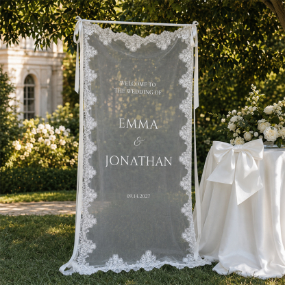 Personalized Lace Wedding Welcome Sign