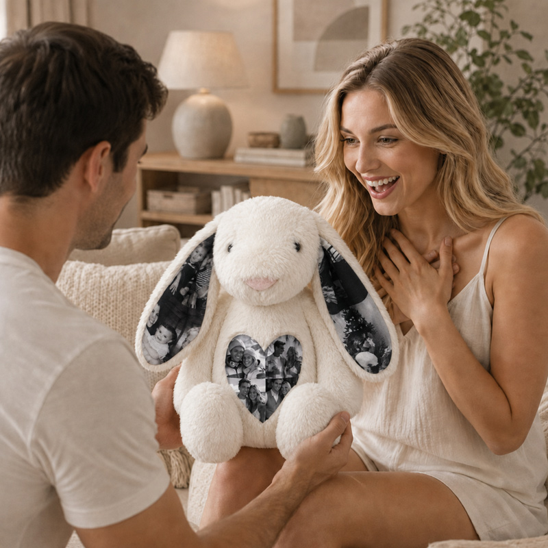 Personalized Photo Bunny Plush – Custom Picture Rabbit Keepsake Gift
