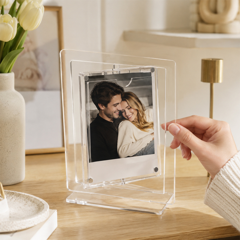 Personalized Double-Sided Acrylic Photo Frame – Two Perspectives, One Love Story