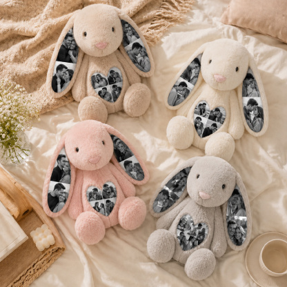 Personalized Photo Bunny Plush – Custom Picture Rabbit Keepsake Gift