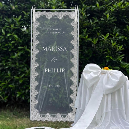 Personalized Lace Wedding Welcome Sign