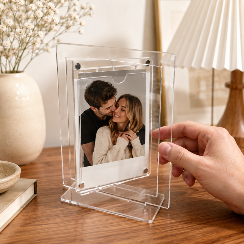 Personalized Double-Sided Acrylic Photo Frame – Two Perspectives, One Love Story