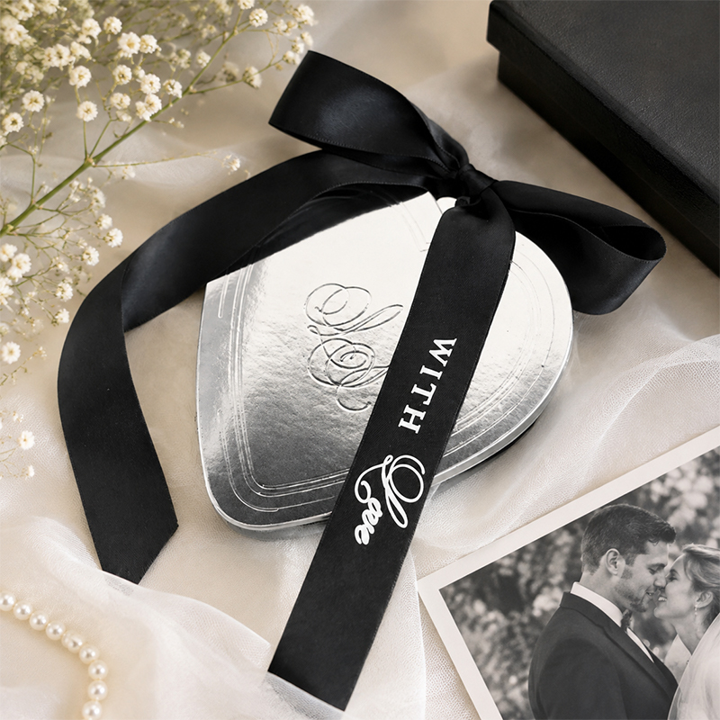 Personalized Heart-Shaped Wedding Photo Album – Custom Couple Names, Date & Photo Keepsake