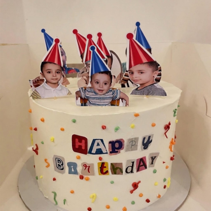 Personalized Birthday Photo Cake Topper Set – Custom Through the Years Cake Decorations