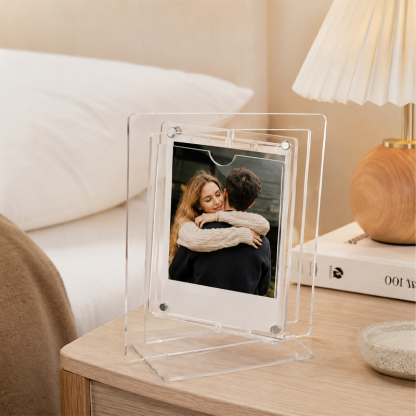 Personalized Double-Sided Acrylic Photo Frame – Two Perspectives, One Love Story