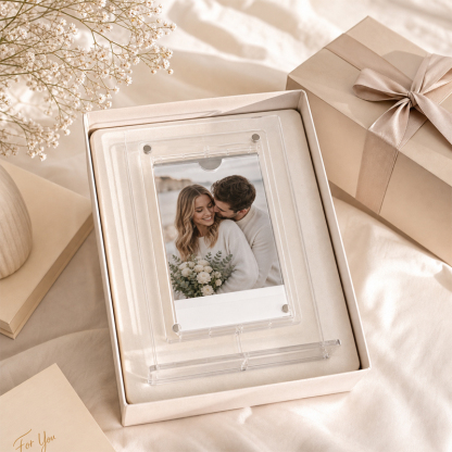 Personalized Double-Sided Acrylic Photo Frame – Two Perspectives, One Love Story