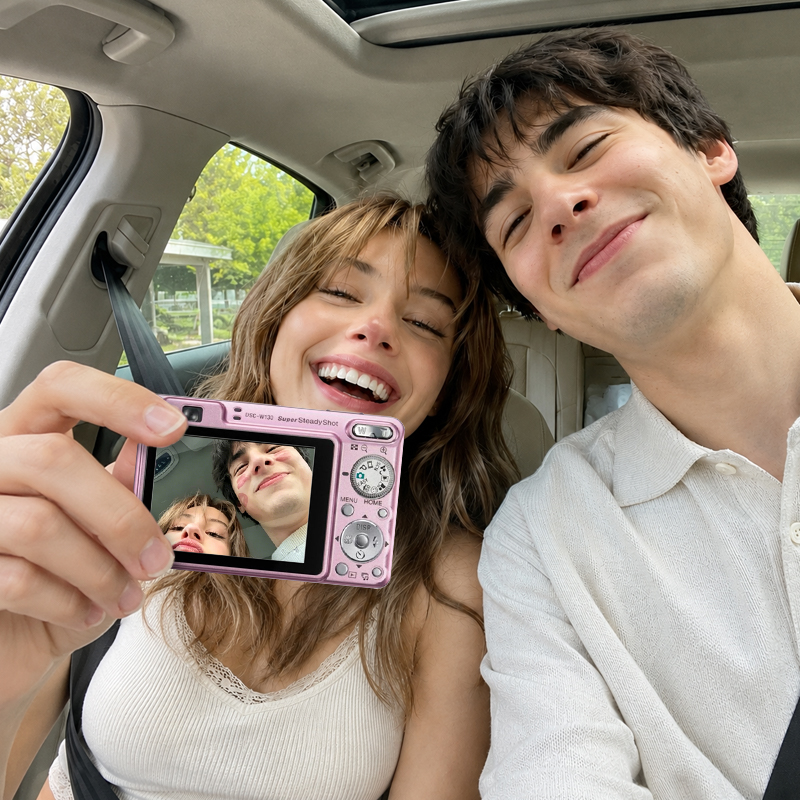 Personalized Couple Photo Retro Camera Car Visor Clip – Custom Romantic Car Keepsake