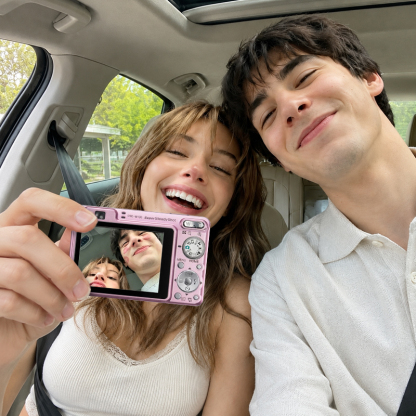 Personalized Couple Photo Retro Camera Car Visor Clip – Custom Romantic Car Keepsake