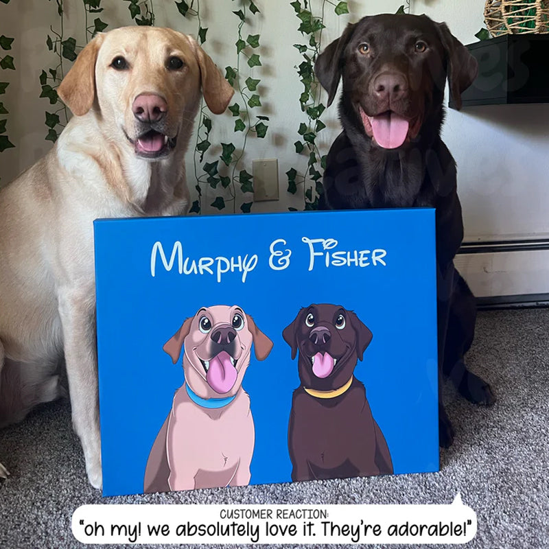 Custom Hand-Drawn Cartoon Pet Portrait