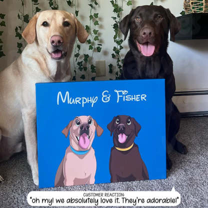 Custom Hand-Drawn Cartoon Pet Portrait