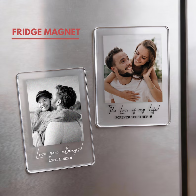 Personalized Photo Car Visor Clip, Drive Safe I Love You, Anniversary Gift for Her Picture Fridge Magnet