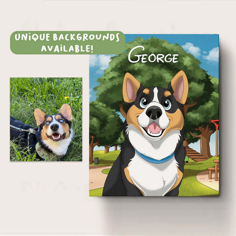 Custom Hand-Drawn Cartoon Pet Portrait