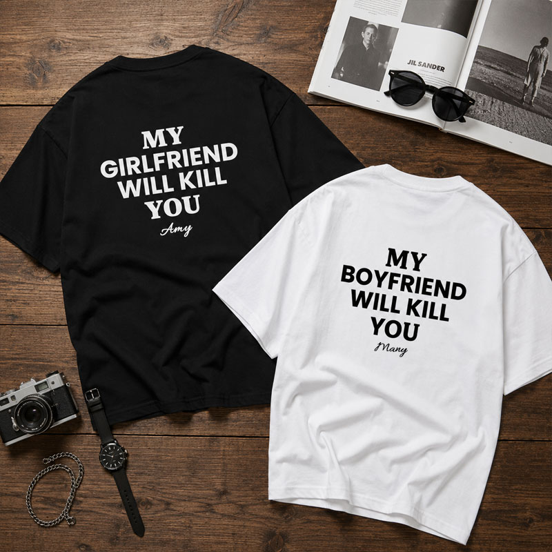 Custom Name Funny Couple Warning T-Shirt