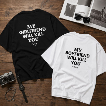 Custom Name Funny Couple Warning T-Shirt