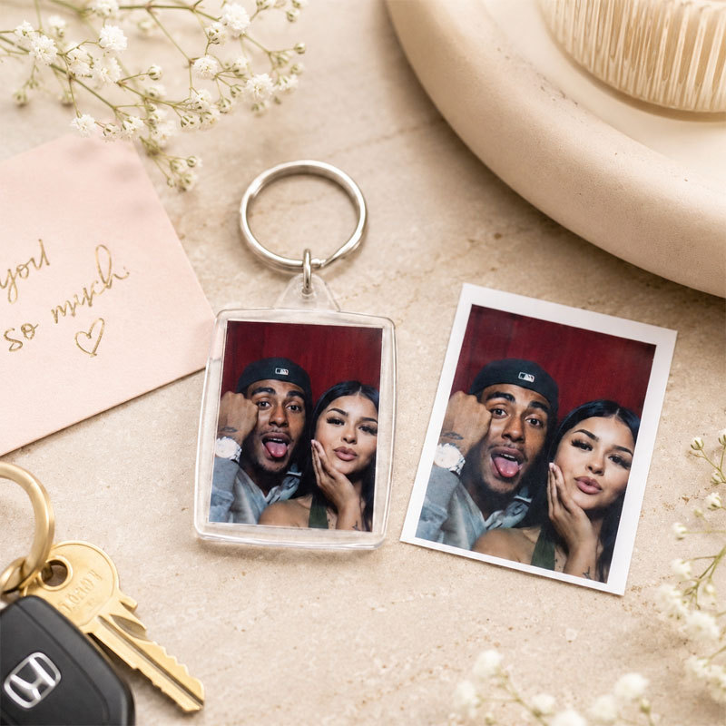 Personalized Picture Keyring for Couples