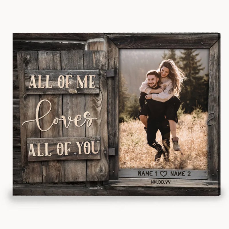 Personalized Gifts for Wedding Anniversary Couples  All Of Me Canvas Wall Art