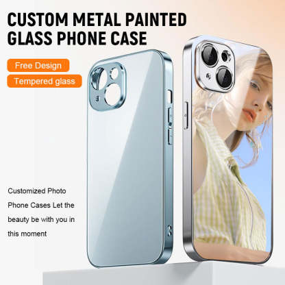 Custom Metal Painted Glass Phone Case