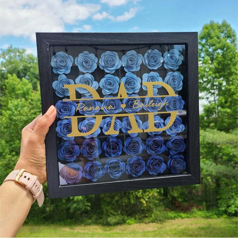 Personalized Father's Day Flower Shadow Box