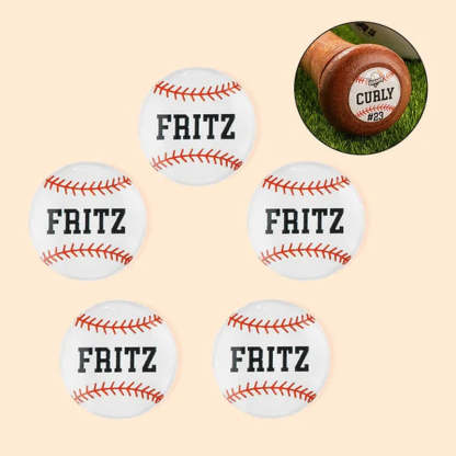 Personalized Set of 5 3D Bat Knob Decal Stickers