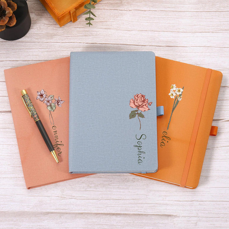 Personalized Birth Flower Notebook