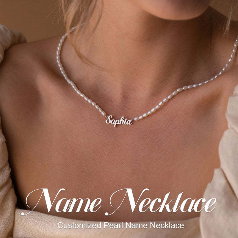 Custom Freshwater Pearl Name Necklace