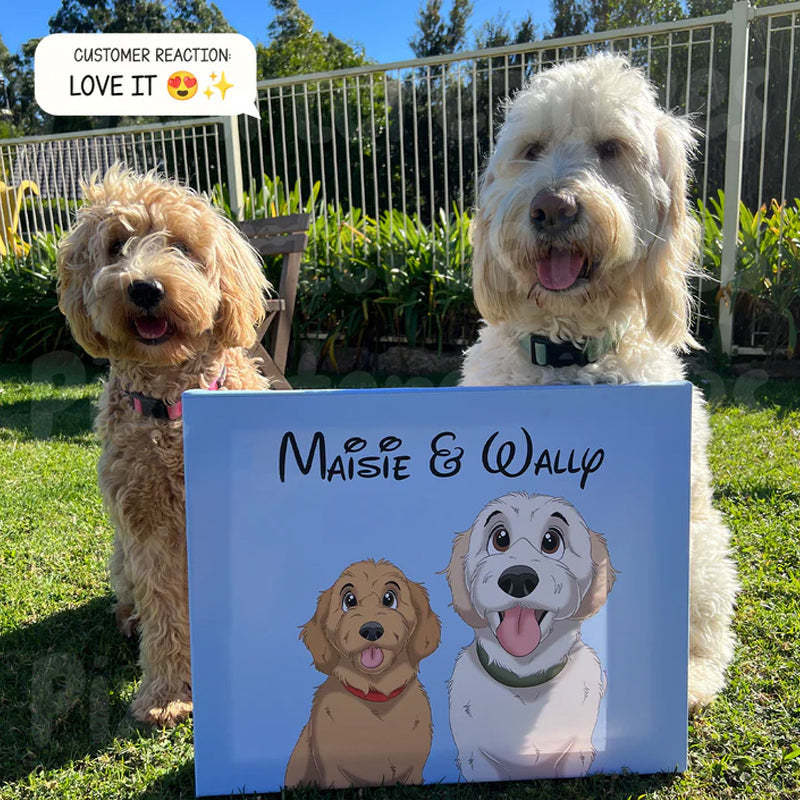 Custom Hand-Drawn Cartoon Pet Portrait