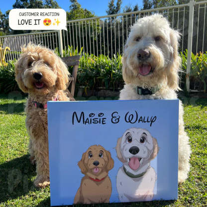 Custom Hand-Drawn Cartoon Pet Portrait