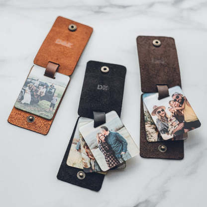 Personalized Photo Keychain - Man Accessory Leather Keychain