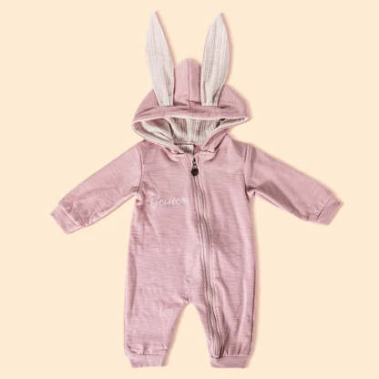 Personalized Multicolor Embroidered Name Bunny Ears Bodysuit