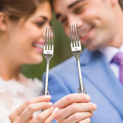 Personalized Wedding Forks - Wedding Anniversary Gift, Engagement Gift