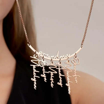 Personalized Names Hanging Family Necklace with 1-7 Names Pendants Birthday Mother's Day Gift for Mother Grandmother