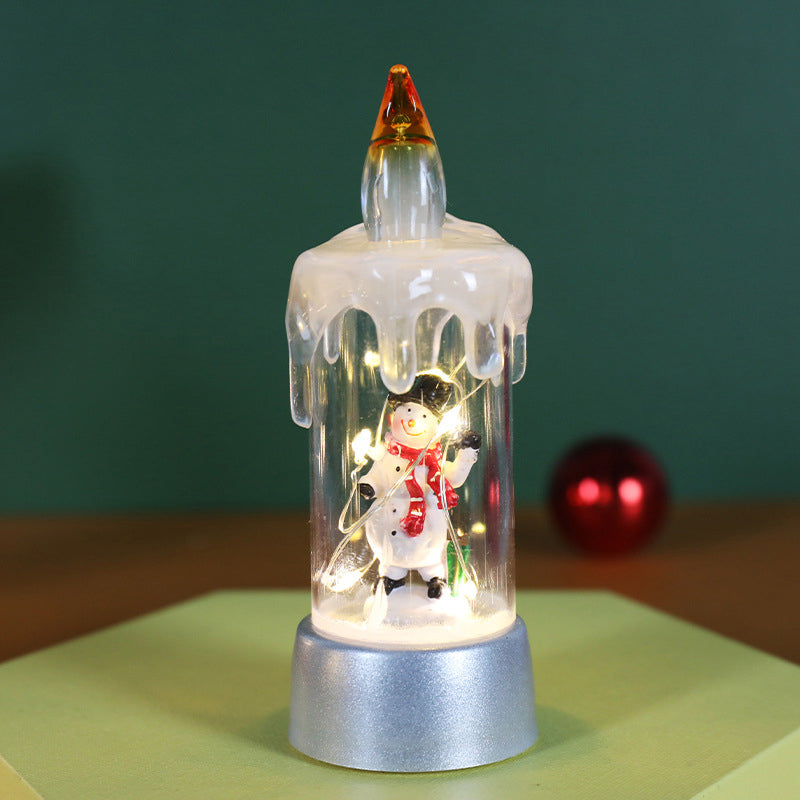 Personalized Snowman Santa Claus Flameless LED Candle Light