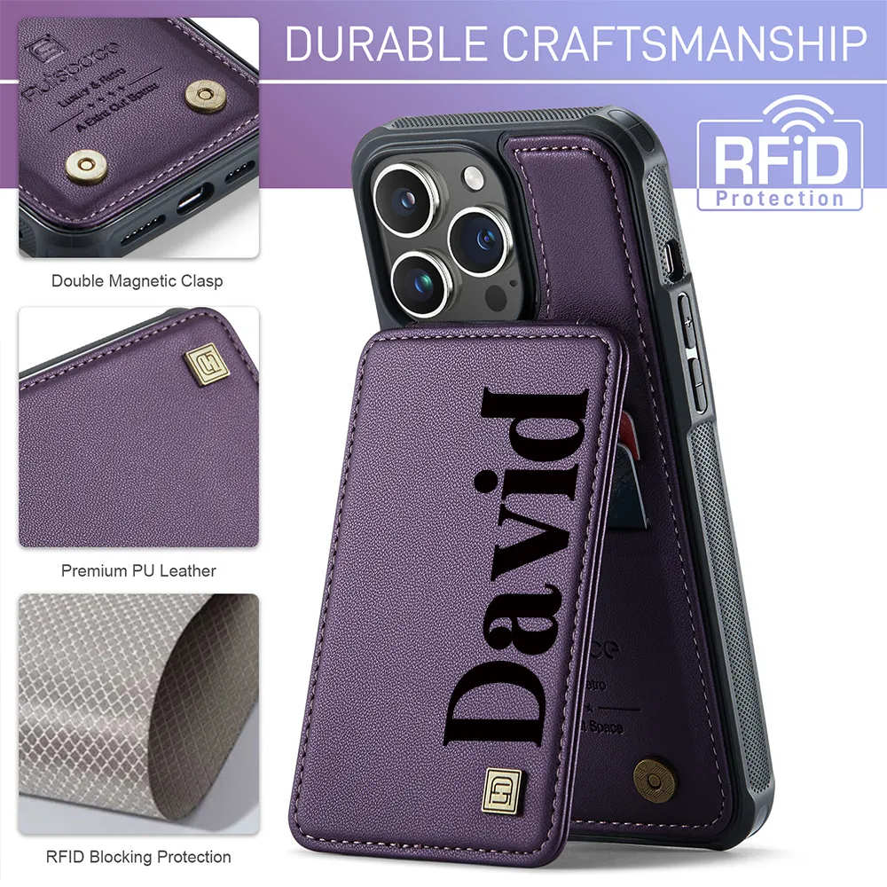 Personalised Monogram Card Holder Wallet Phone Case