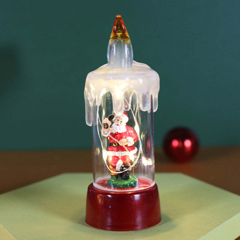 Personalized Snowman Santa Claus Flameless LED Candle Light
