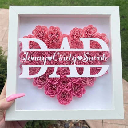 Personalized Father's Day Flower Shadow Box