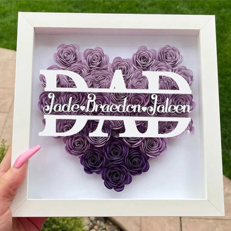 Personalized Father's Day Flower Shadow Box